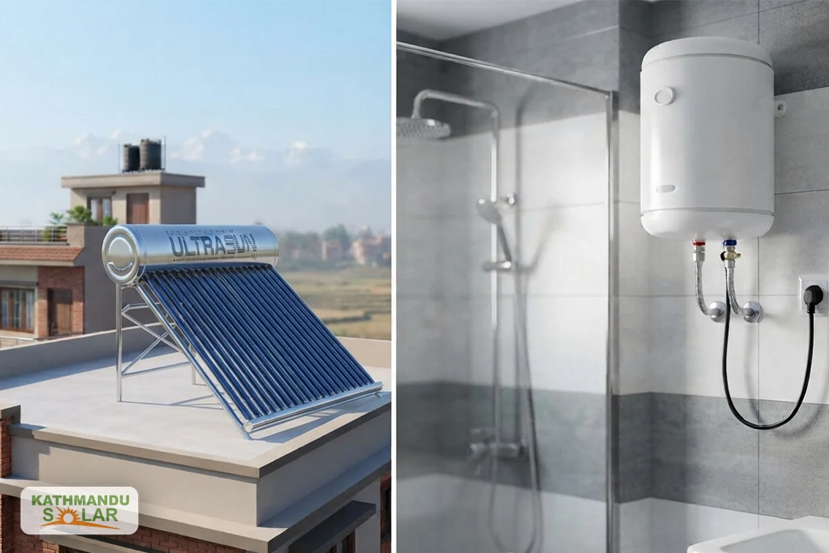 Solar Water Heater vs Electric Geyser in Nepal 2026: Complete Comparison, Cost Savings & Which is Better for Your Home